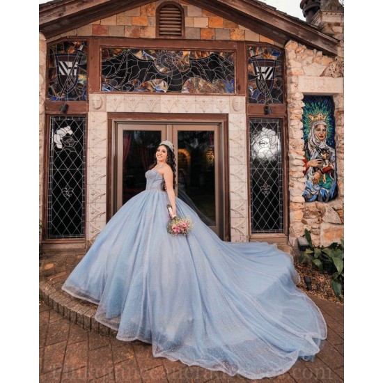 Sky Blue Quinceanera Dress Sweetheart Neck Girls Sweet 16 Dresses Pearl 2024 Wear Pageant Sleeveless Vestidos De 15 Anos