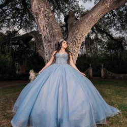 Sky Blue Quinceanera Dress Sweetheart Neck Girls Sweet 16 Dresses Pearl 2024 Wear Pageant Sleeveless Vestidos De 15 Anos