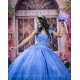 Sleeveless Blue Quinceanera Dress Lace Appliques Vestidos De 15 Anos Wear Pageant Sweetheart Neck Girls Sweet 16 Dresses