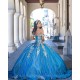 Sweetheart Neck Blue Quinceanera Dress Off Shoulder Sweet 15 Gowns 2024 Ball Gown Princess Dresses Lace Appliques Birthday Party Robe