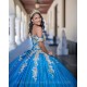 Sweetheart Neck Blue Quinceanera Dress Off Shoulder Sweet 15 Gowns 2024 Ball Gown Princess Dresses Lace Appliques Birthday Party Robe