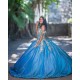 Sweetheart Neck Blue Quinceanera Dress Off Shoulder Sweet 15 Gowns 2024 Ball Gown Princess Dresses Lace Appliques Birthday Party Robe