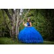 Sleeveless Blue Quinceanera Dress Wear Pageant Lace Appliques Vestidos De 15 Anos Sequin Ruffled Birthday Party Dresses