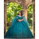 Emerald Green Cape Sleeve Quinceanera Dress Sweetheart Neck Girls Sweet 16 Dresses Vestidos De 15 Anos Lace Appliques Wear Pageant