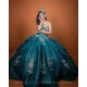 Sleeveless Emerald Green Quince Dress Vestidos De 15 Anos Lace Appliques Wear Pageant Sweetheart Girls Sweet 16 Dresses