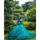 V Neck Emerald Green Quinceanera Dress Ruffled Instagram Gowns Girls Sweet 16 Dresses Sleeveless 15 Birthday Party Robe