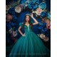 Puff Sleeve Emerald Green Ruffled Quinceanera Dress 2024 Princess Dresses V Neck Lace Appliques Birthday Party Robe