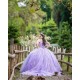 Spaghetti Strap Lavender Quince Dress Vestidos De 15 Anos Lace Appliques Wear Pageant V Neck Girls Sweet 16 Dresses