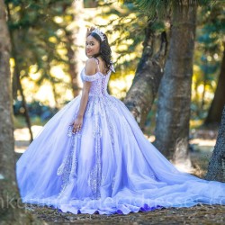 Lavender Quinceanera Dress Sweetheart Neck Girls Sweet 16 Dresses Off Shoulder Vestidos De 15 Anos Lace Appliques Wear Pageant