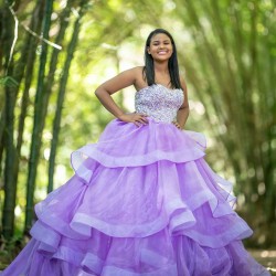 Lilac 2024 Quinceanera Dress Lace Appliques Sleeveless Vestidos De 15 Anos Ruffled Wear Pageant