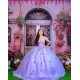 Instagram Gowns Lilac Quinceanera Dress 3D Flowers Sweetheart Neck Girls Sweet 16 Dresses Off Shoulder 15 Birthday Party Robe