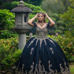 Sweetheart Neck Navy Blue Quinceanera Dress Lace Appliques Instagram Gowns Girls Sweet 16 Dresses 15 Birthday Party Robe