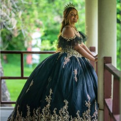 Sweetheart Neck Navy Blue Quinceanera Dress Lace Appliques Instagram Gowns Girls Sweet 16 Dresses 15 Birthday Party Robe