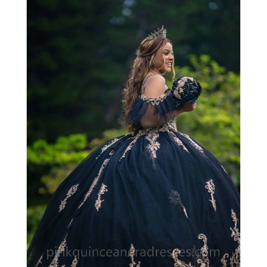 Sweetheart Neck Navy Blue Quinceanera Dress Lace Appliques Instagram Gowns Girls Sweet 16 Dresses 15 Birthday Party Robe