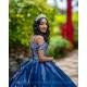 Navy Blue Quinceanera Dress Lace Appliques Off Shoulder Vestidos De 15 Anos Wear Pageant Sweetheart Neck Girls Sweet 16 Dresses