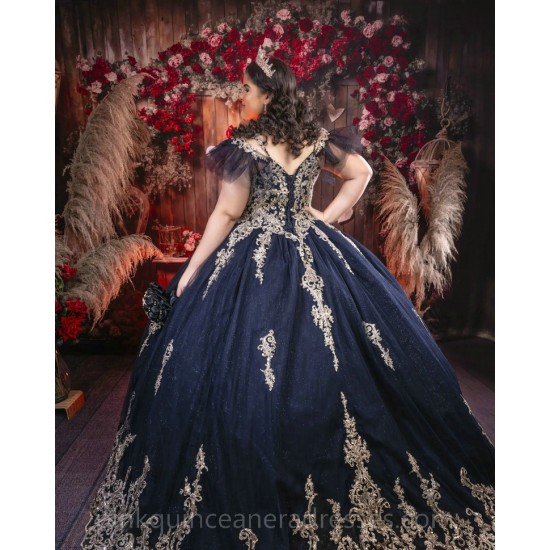 Sleeveless Navy Blue Quinceanera Dress Sweetheart Neck Girls Sweet 16 Dresses Vestidos De 15 Anos Lace Appliques Instagram Gowns