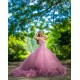 Ruffled Pink Quinceanera Dress Vestidos De 15 Anos Sleeveless Lace Appliques Wear Pageant