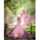 Ruffled Pink Quinceanera Dress Vestidos De 15 Anos Sleeveless Lace Appliques Wear Pageant