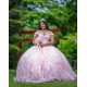 Off Shoulder Vestidos De 15 Anos Pink Quinceanera Dress Sweetheart Neck Girls Sweet 16 Dresses Sequin Wear Pageant