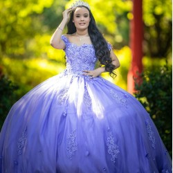 Lace Appliques Purple Quinceanera Dress Sweetheart Neck Girls Sweet 16 Dresses Off Shoulder Vestidos De 15 Anos Wear Pageant Gowns