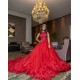 Ruffled Red Quinceanera Dress Sleeveless Wear Pageant Lace Appliques Vestidos De 15 Anos