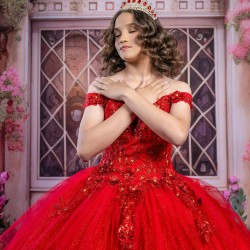 Red Quinceanera Dress Sweetheart Neck Girls Sweet 16 Dresses Off Shoulder Vestidos De 15 Anos Lace Appliques Instagram Gowns