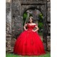 Sweetheart Neck Red Quinceanera Dress Girls Sweet 16 Dresses Off Shoulder Vestidos De 15 Anos Lace Appliques Wear Pageant