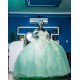 Off Shoulder Sage Green Quince Dress Vestidos De 15 Anos Lace Appliques Wear Pageant Sweetheart Neck Girls Sweet 16 Dresses