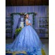 Off Shoulder Sky Blue Quince Dress Sequin Girls Sweet 16 Dresses Sweetheart Vestidos De 15 Anos Lace Appliques Wear Pageant