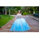 Sweetheart Neck Sky Blue Quinceanera Dress Lace Appliques Instagram Gowns Girls Sweet 16 Dresses Off Shoulder 15 Birthday Party Robe