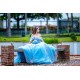 Sweetheart Neck Sky Blue Quinceanera Dress Lace Appliques Instagram Gowns Girls Sweet 16 Dresses Off Shoulder 15 Birthday Party Robe