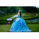 Sweetheart Neck Sky Blue Quinceanera Dress Lace Appliques Instagram Gowns Girls Sweet 16 Dresses Off Shoulder 15 Birthday Party Robe