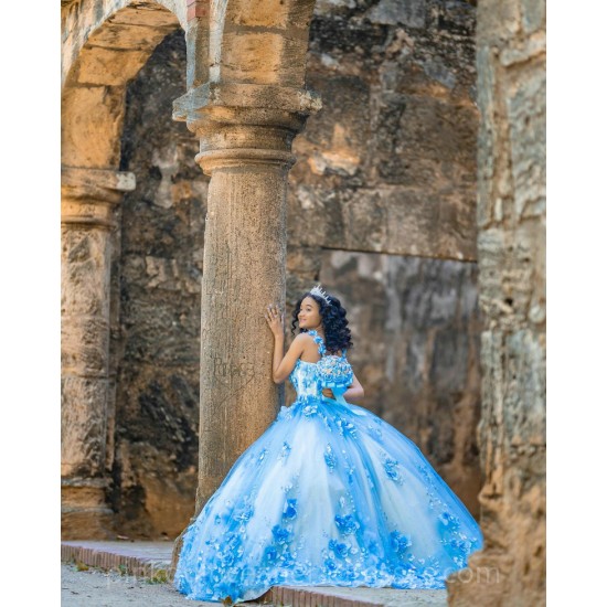 Sky Blue Quinceanera Dress Sweetheart Neck Girls Sweet 16 Dresses Off Shoulder Sweet 15 Birthday Party Robe Lace Appliques Instagram Gowns