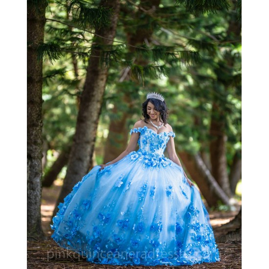 Sweetheart Neck Sky Blue Quinceanera Dress Girls Sweet 16 Dresses Off Shoulder Sweet 15 Birthday Party Robe Lace Appliques Instagram Gowns