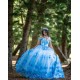 Sweetheart Neck Sky Blue Quinceanera Dress Girls Sweet 16 Dresses Off Shoulder Sweet 15 Birthday Party Robe Lace Appliques Instagram Gowns