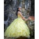 Ruffled Yellow Quinceanera Dress Sleeveless Wear Pageant Lace Appliques Vestidos De 15 Anos Sweetheart Neck Birthday Party Dresses